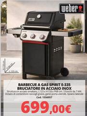 Weber - Barbecue A Gas Spirit E-335 Brucciatore In Acciaio Inox
