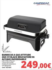 Campingaz - Barbecue A Gas Attitude 2go Cv Black Bruciatore In Acciaio Inossidabile