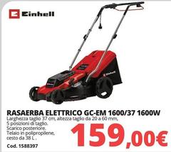 Einhell - E Inhell Rasaerba Elettrico Gc-em 1600/37 1600w