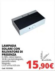 Pannello - Lampada Solare Con Rilevatore Di Presenza