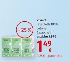 Vivicot - Fazzoletti 100% Cotone 6 Pacchetti