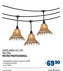 Luce - Ghirlanda 10 Luci Rattan
