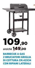 Barbecue A Gas 2 Bruciatori Griglia Di Cottura Con Ripiani Laterali