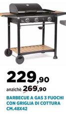 Barbecue A Gas 3 Fuochi Con Griglia Di Cottura