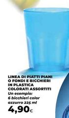 Linea -  Di Piatti Piani O Fondi E Bicchieri In Plastica Colorati Assortiti