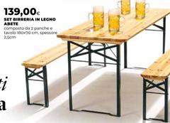Set Birreria In Legno Abete