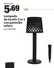 Pannello - Lampada Da Tavolo 2 In 1 Con  Solare