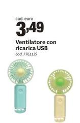 Ventilatore Con Ricarica Usb