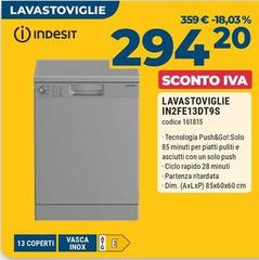 Indesit - Lavastoviglie IN2FE13DT9S