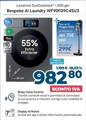 Samsung - Lavatrice Ecodosatore 1400 Giri Bespoke Al Laundry WF90F09C4SU3