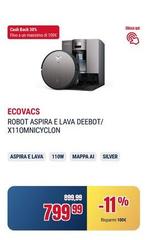 Ecovacs - Robot Aspira E Lava Deebot/ X110mnicyclon
