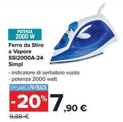 Simpl - Ferro Da Stiro A Vapore SSI2000A-24