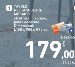 Tavolo Rettangolare Mosaico