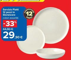 Servizio Piatti 12 Pezzi In Stoneware
