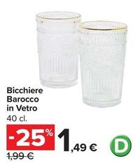 Bicchiere Barocco In Vetro