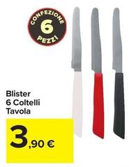 Blister 6 Coltelli Tavola