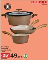 Set Cottura Induzione Manico Effetto Legno