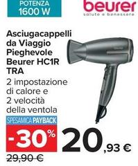 Beurer - Asciugacappelli Da Viaggio Pieghevole Hc 1r