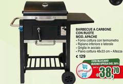 Barbecue A Carbone Con Ruote Mod. Apache