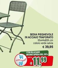 Sedia Pieghevole In Acciaio Traforato