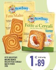 Mulino Bianco - Fette Biscottate  Dolcifetteia/ Cereali/ Malto D'orzo