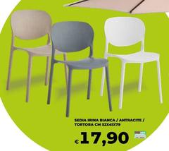 Tortora - Sedia Irina Bianca/Antracite/ Cm 52x41x79