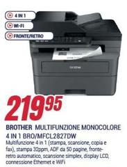 Brother - Multifunzione Monocolore 4 In 1 Bro/mfcl2827dw