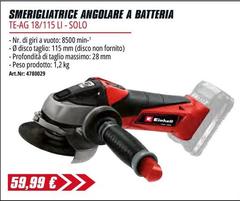 Smerigliatrice Angolare A Batteria