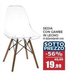 Sedia Con Gambe In Legno
