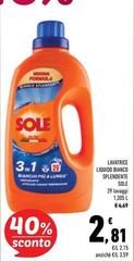 Sole - Lavatrice Liquido Bianco