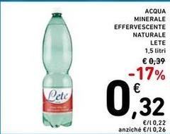 Lete - Acqua Minerale Effervescente Naturale