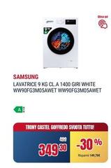 Samsung - Lavatrice 9kg Cl.a 1400 Giri White Ww90fg3m05awet Ww90fg3m05awet