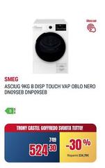 Smeg - Asciug/G B Disp Touch Vap Oblo Nero