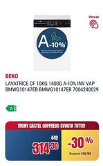 Beko - Lavatrice Cf 10kg 1400g, A-10% Inv Vap Bmww610147eb Bmw610147eb