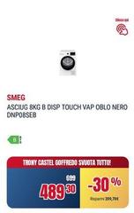 Smeg - Asciuga 8kg B Disp Touch Vap Oblo Nero