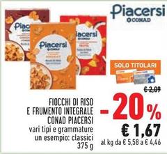 Conad - Piacersi Fiocchi Di Riso E Frumento Integrale