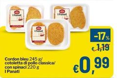 Cordon Bleu/Cotoletta Di Pollo Classica/Con Spinaci