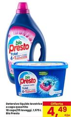 Bio Presto - Detersivo Liquido Lavatrice O Caps Assortito 18 Caps/35 Lavaggi, 1,575 L