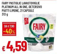 Fairy - Pastiglie Lavastoviglie Platinum All In One, Detersivo Piatti Limone, Capsule