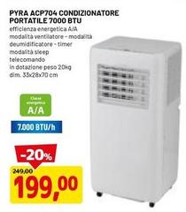 Pyra ACP704 Condizionatore Portatile 7000