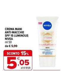 Nivea - Crema Mani Anti-macchie Spf 15 Luminous