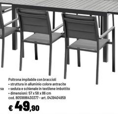 Poltrona Impilable Con Braccioli
