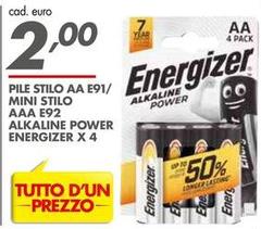 Energizer - Pile Stilo Aa E91/ Mini Stilo Aaa E92 Alkaline Power X 4