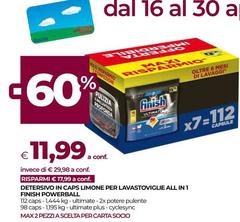 Finish - Detersivo In Caps Limone Per Lavastoviglie All In 1 Powerball