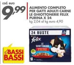 Purina - Alimento Completo Per Gatti Adulti Carne Le Ghiottonerie Felix