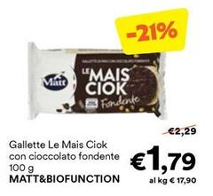 Matt & diet - Gallette Le Mais Ciok Con Cioccolato Fondente