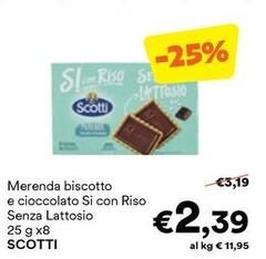 Scotti - Merenda Biscotto E Cioccolato Si Con Riso Senza Lattosio