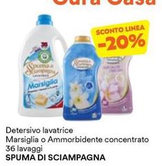 Spuma di Sciampagna - Detersivo Lavatrice Marsiglia O Ammorbidente Concentrato 36 Lavaggi