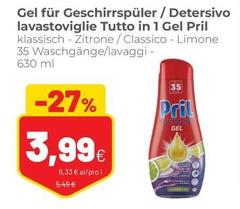Pril - Detersivo Lavastoviglie Tutto In 1 Gel