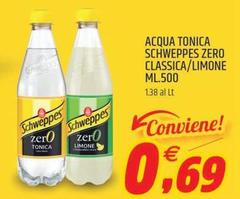 Schweppes - Acqua Tonica Zero Classica/limone